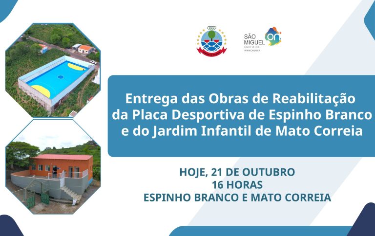 CMSM entrega obras de reabilitação da placa desportiva de Espinho Branco e jardim infantil de Mato Correia