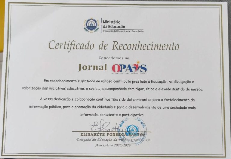 OPAÍS.cv, RTC e Agência Inforpress distinguidos pela delegação de Educação da Ribeira Grande de Santo Antão pelos contributos à visibilidade do setor