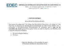 Convocatórias Assembleias Gerais Extraordinárias – EDEC
