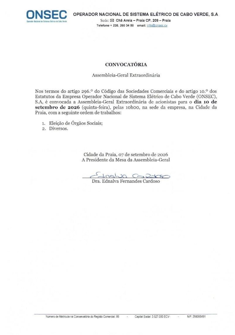 Convocatórias Assembleias Gerais Extraordinárias – ONSEC
