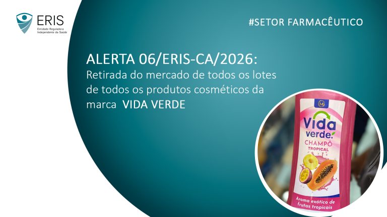ERIS ordena retirada do mercado de produtos cosméticos da marca VIDA VERDE