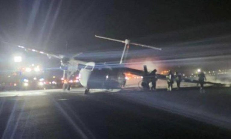 Avião com 73 pessoas a bordo, aterra em chamas no Canadá