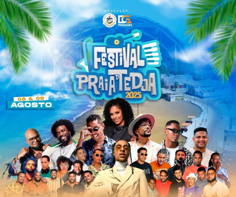 Elji Beatzkilla, Don Kikas e Dina Medina no cartaz do Festival da Praia d’Tedja, em Tarrafal de São Nicolau
